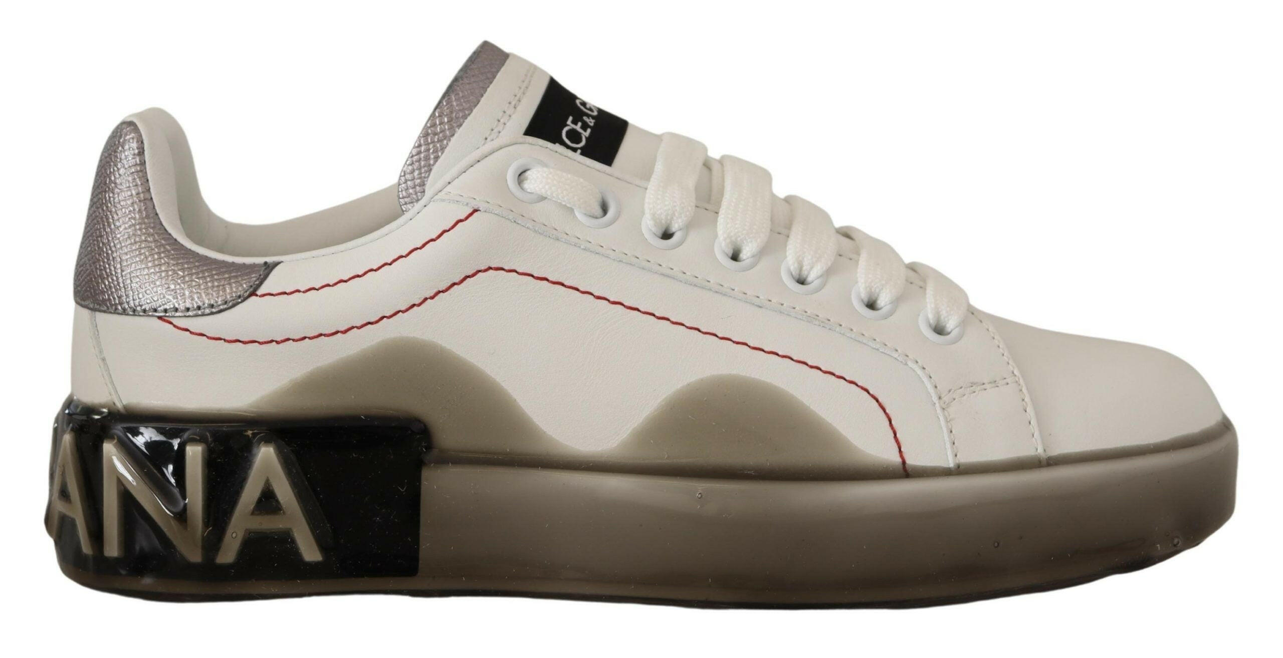 Dolce & Gabbana White Leather Shoes Womens Logo Portofino Sneakers -   -  Dolce & Gabbana.