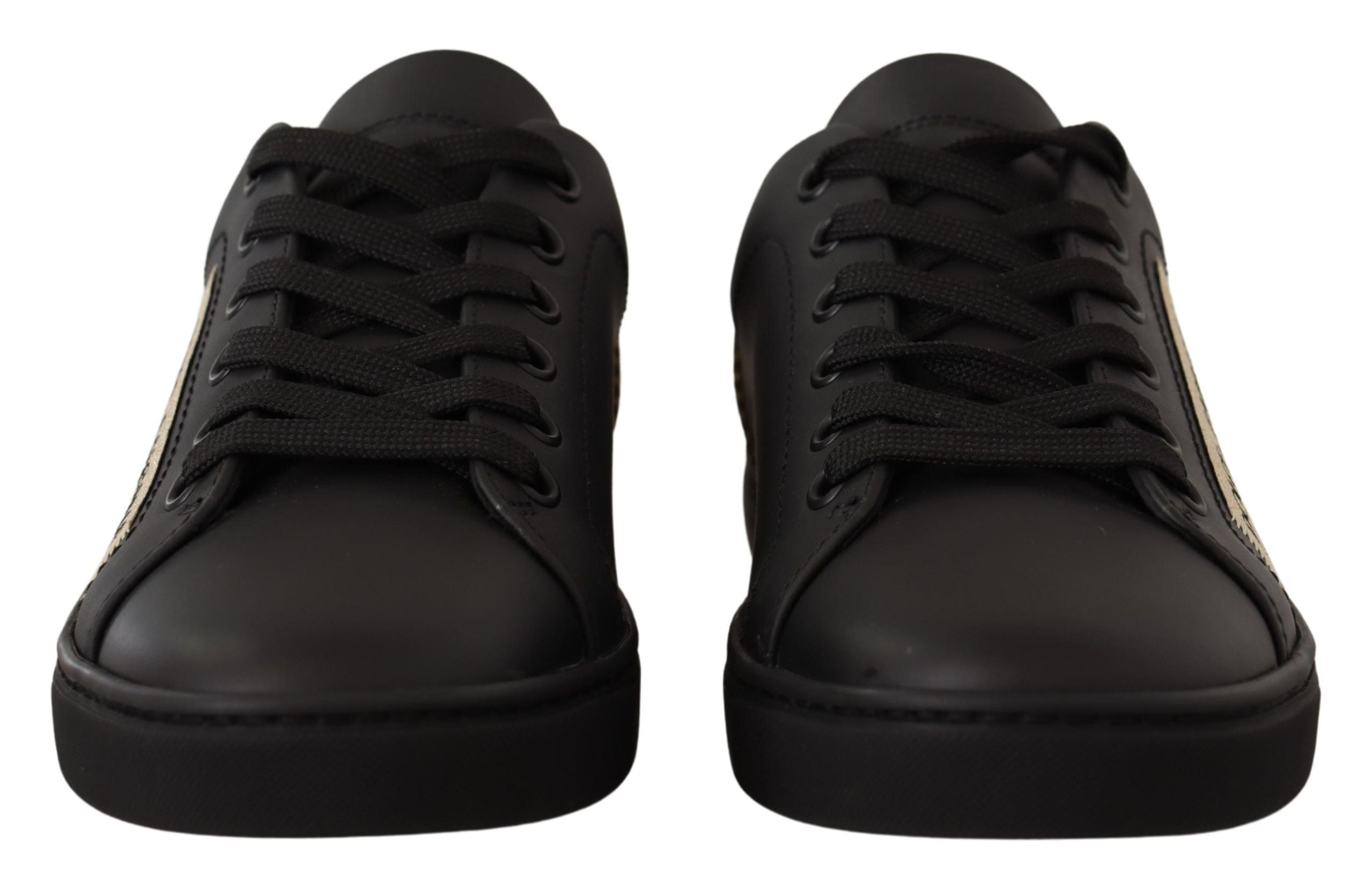 Dolce & Gabbana Black Gold Leather Low Top Sneakers Womens Shoes -   -  Dolce & Gabbana. Dolce & Gabbana Black Gold Leather Low Top Sneakers Womens Shoes -   -  Dolce & Gabbana.