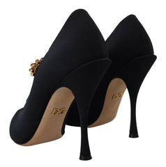 Dolce & Gabbana Black Socks Stretch Crystal Pumps Shoes -   -  Dolce & Gabbana.