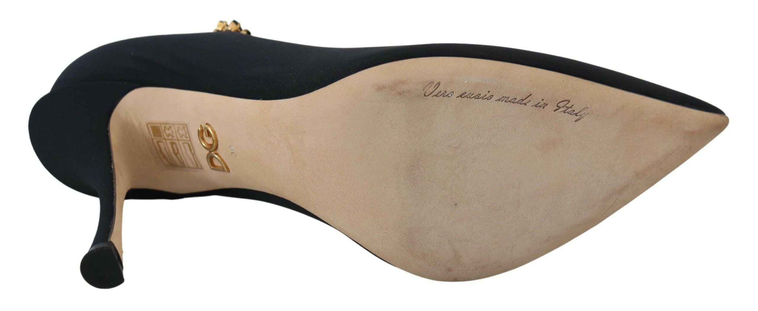 Dolce & Gabbana Black Socks Stretch Crystal Pumps Shoes -   -  Dolce & Gabbana. Dolce & Gabbana Black Socks Stretch Crystal Pumps Shoes -   -  Dolce & Gabbana.