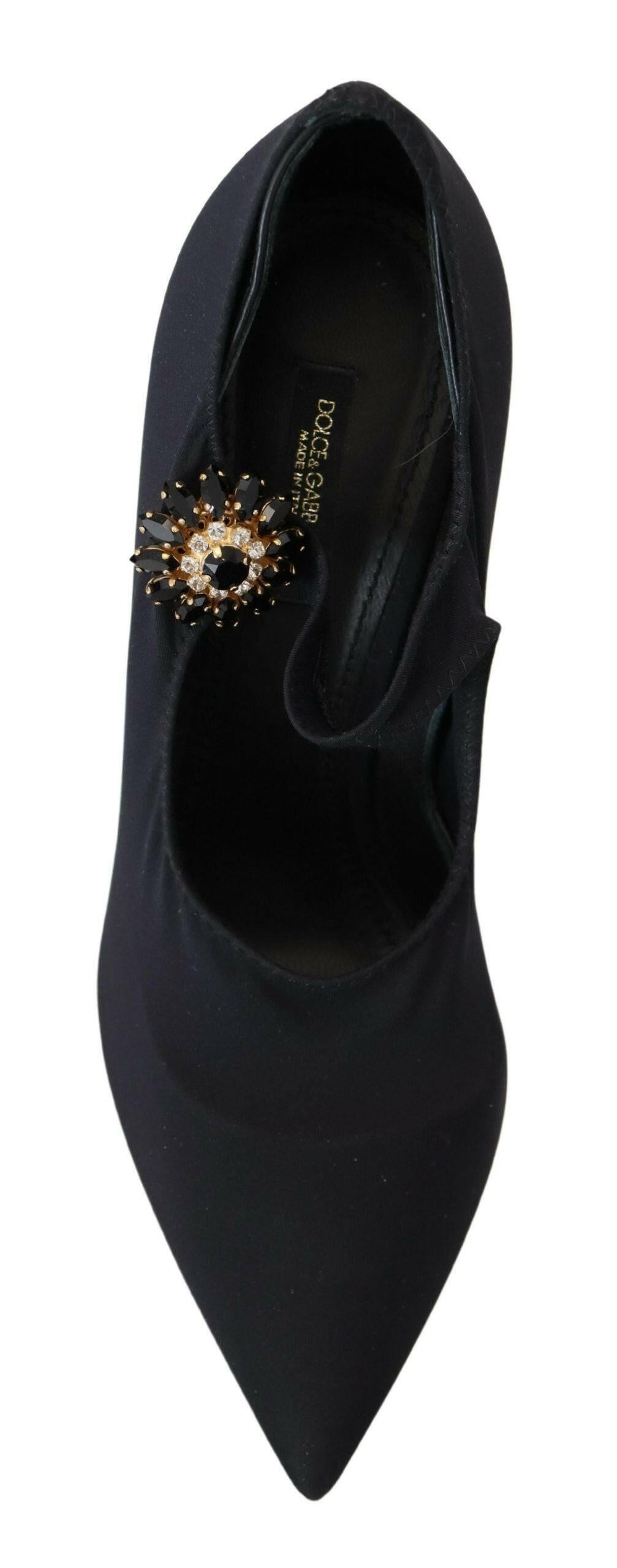 Dolce & Gabbana Black Socks Stretch Crystal Pumps Shoes -   -  Dolce & Gabbana. Dolce & Gabbana Black Socks Stretch Crystal Pumps Shoes -   -  Dolce & Gabbana.