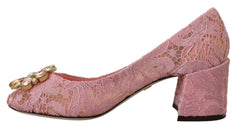 Dolce & Gabbana Pink Taormina Lace Crystal Pumps Pastel Shoes -   -  Dolce & Gabbana.