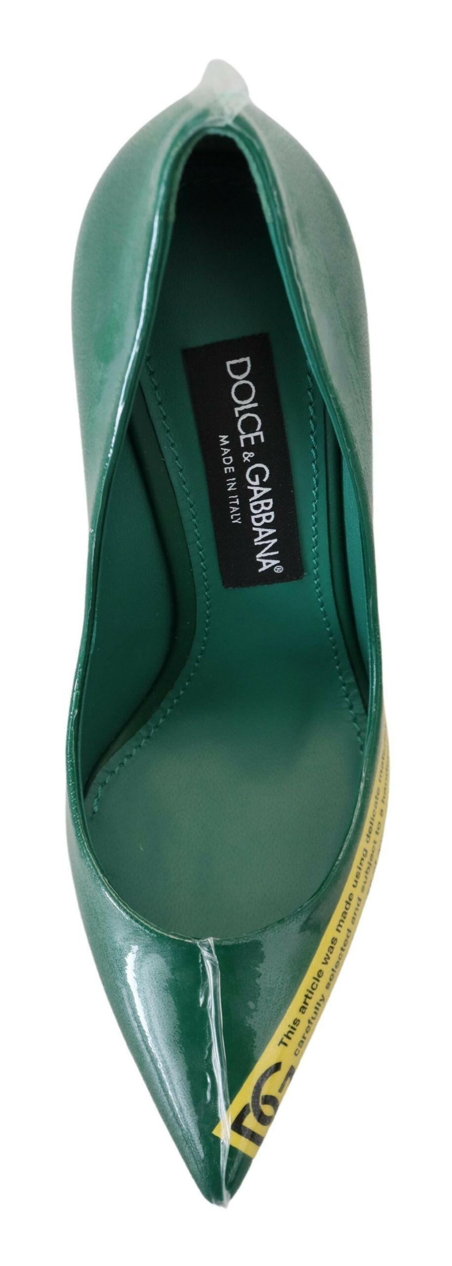 Dolce & Gabbana Green Leather Heels Pumps Plastic Shoes -   -  Dolce & Gabbana. Dolce & Gabbana Green Leather Heels Pumps Plastic Shoes -   -  Dolce & Gabbana.