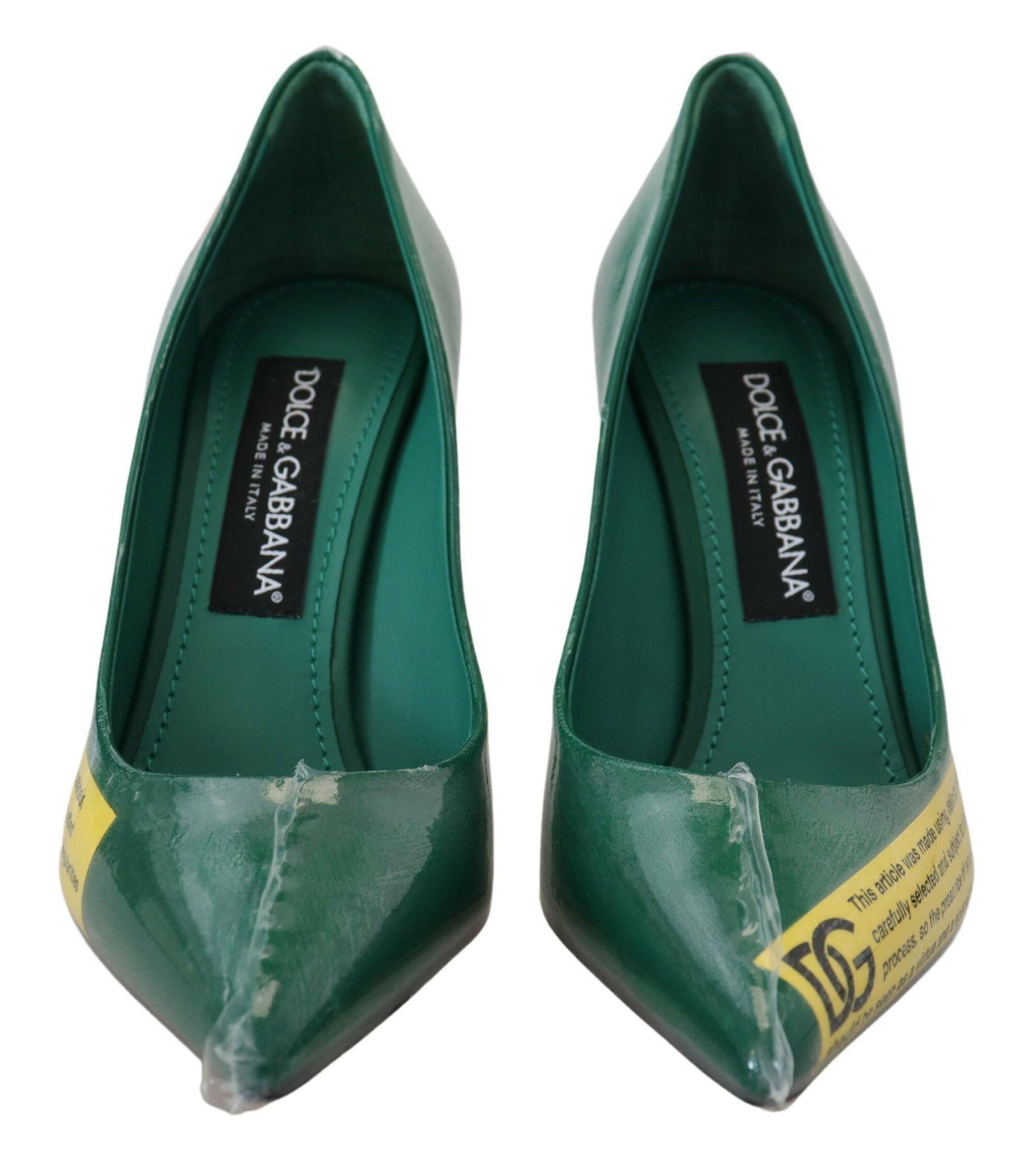 Dolce & Gabbana Green Leather Heels Pumps Plastic Shoes -   -  Dolce & Gabbana. Dolce & Gabbana Green Leather Heels Pumps Plastic Shoes -   -  Dolce & Gabbana.