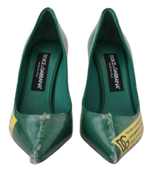 Dolce & Gabbana Green Leather Heels Pumps Plastic Shoes -   -  Dolce & Gabbana.