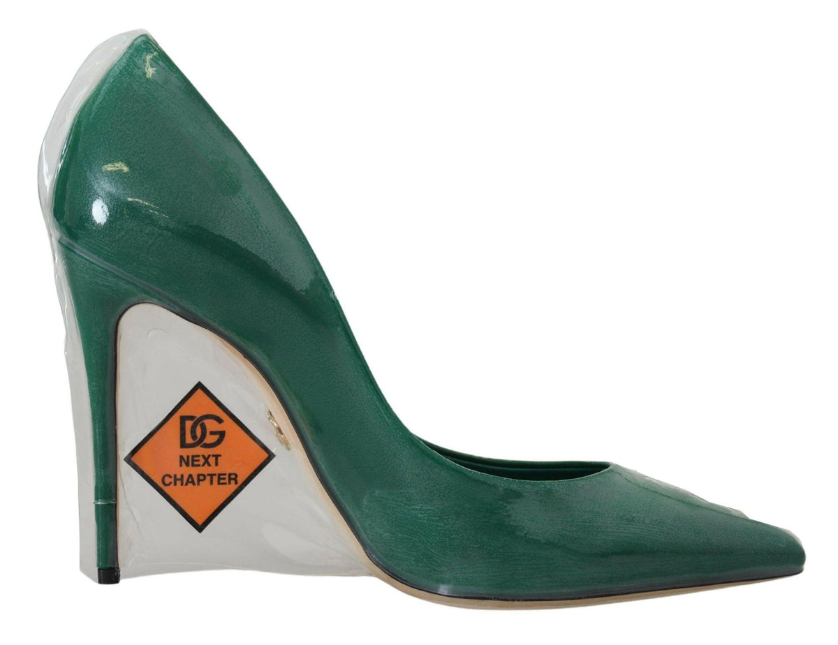 Dolce & Gabbana Green Leather Heels Pumps Plastic Shoes -   -  Dolce & Gabbana.