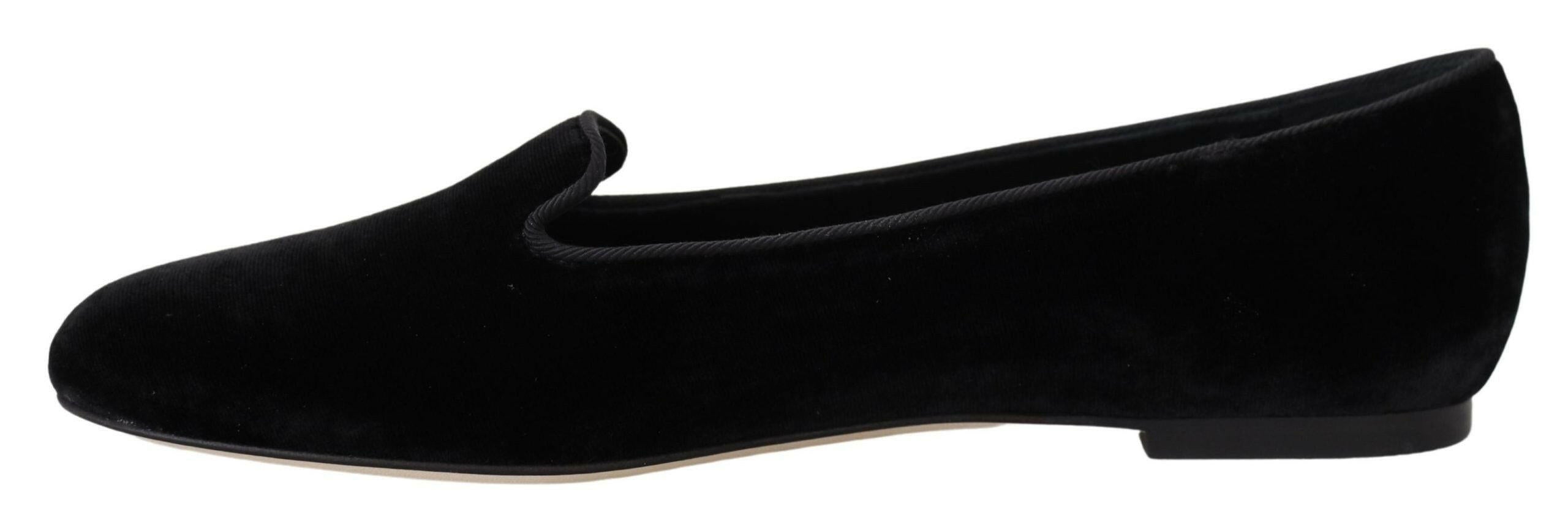 Dolce & Gabbana Black Velvet Slip Ons Loafers Flats Shoes -   -  Dolce & Gabbana. Dolce & Gabbana Black Velvet Slip Ons Loafers Flats Shoes -   -  Dolce & Gabbana.