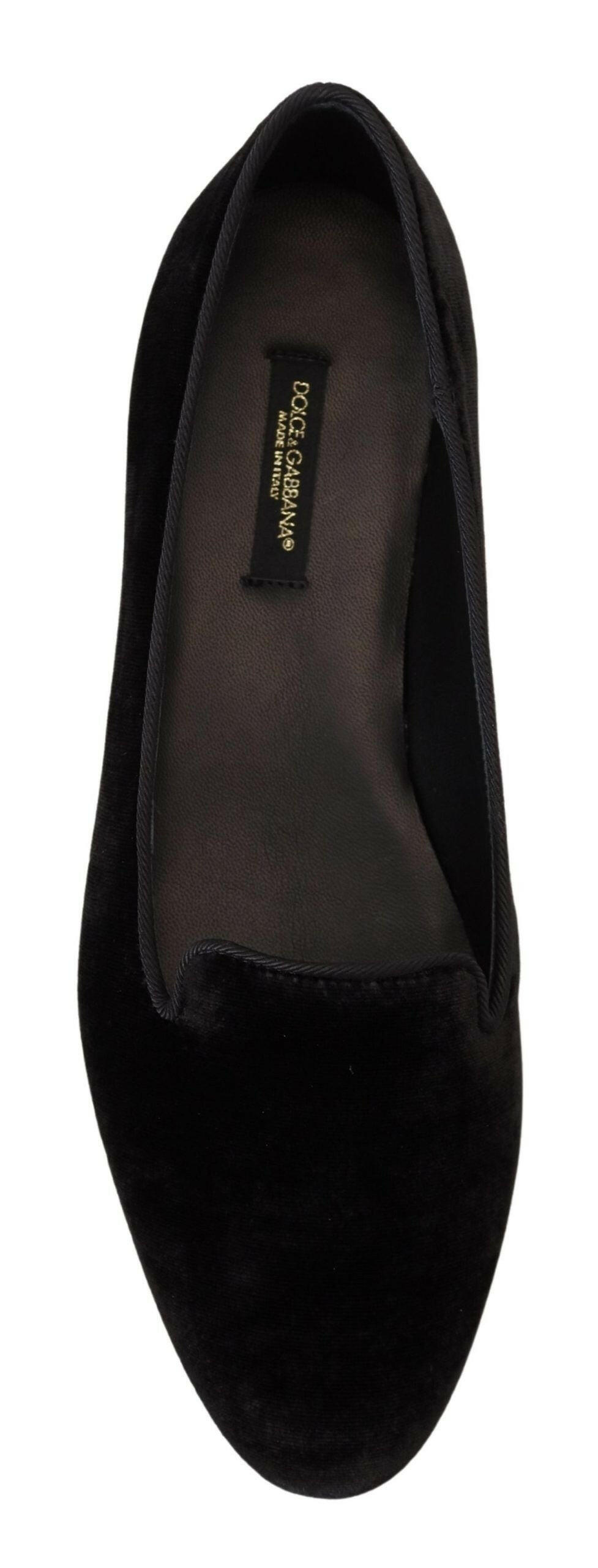 Dolce & Gabbana Black Velvet Slip Ons Loafers Flats Shoes -   -  Dolce & Gabbana. Dolce & Gabbana Black Velvet Slip Ons Loafers Flats Shoes -   -  Dolce & Gabbana.