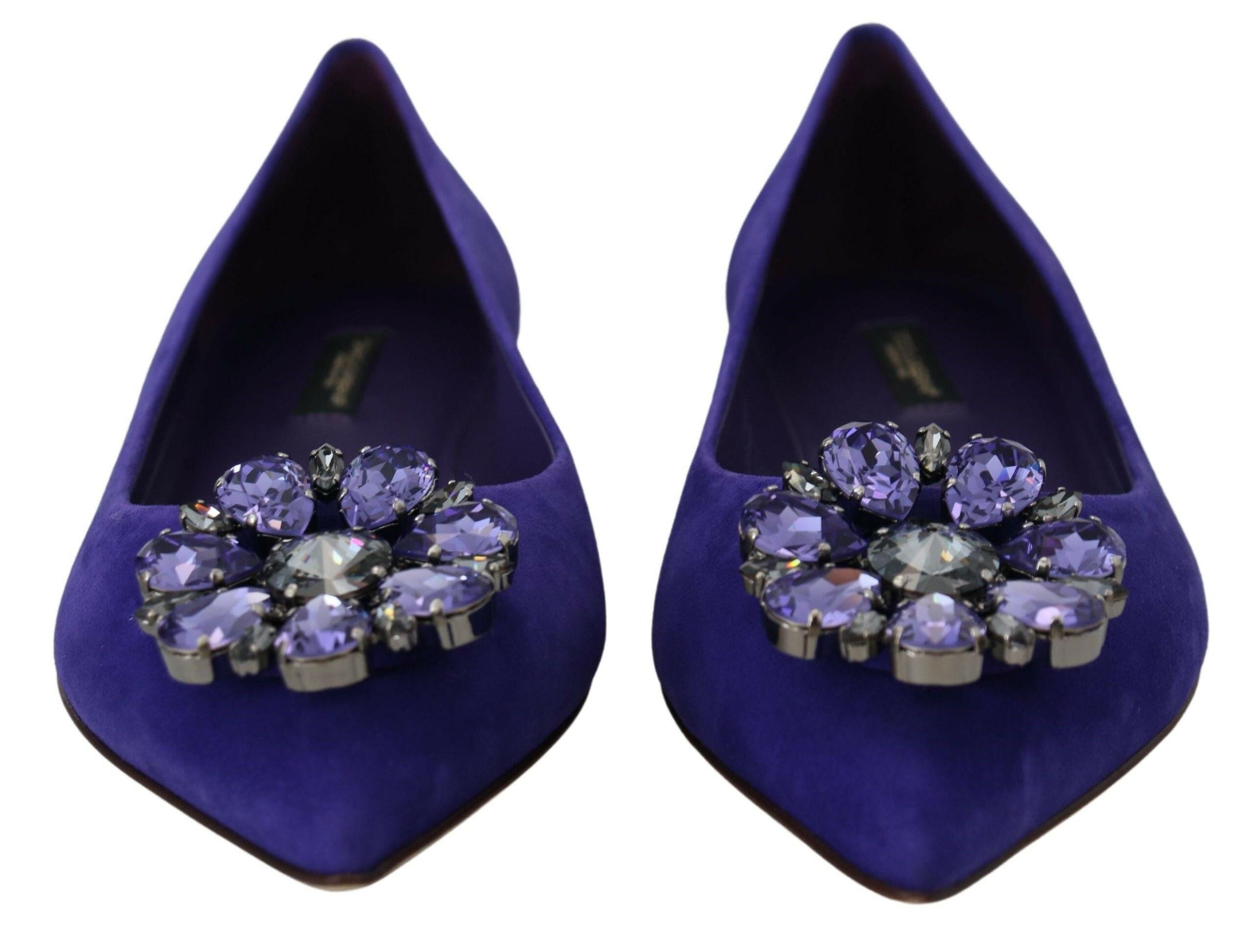 Dolce & Gabbana Purple Suede Crystals Loafers Flats Shoes -   -  Dolce & Gabbana. Dolce & Gabbana Purple Suede Crystals Loafers Flats Shoes -   -  Dolce & Gabbana.