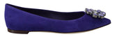 Dolce & Gabbana Purple Suede Crystals Loafers Flats Shoes -   -  Dolce & Gabbana.