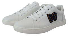 Dolce & Gabbana White Leather DG Logo Casual Sneakers Shoes -   -  Dolce & Gabbana.