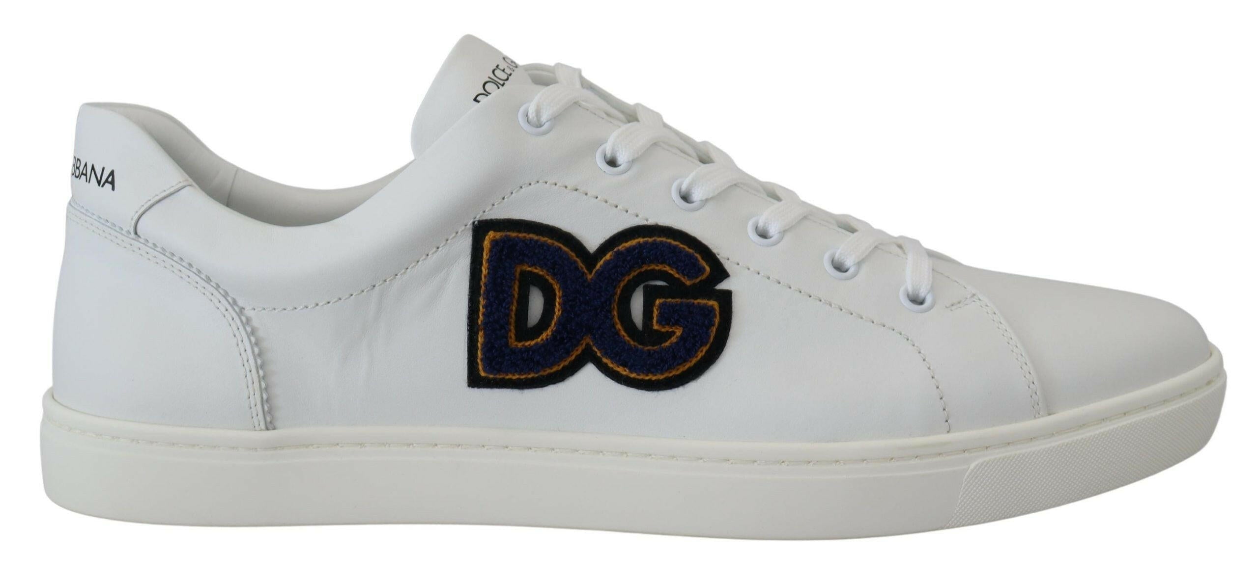 Dolce & Gabbana White Leather DG Logo Casual Sneakers Shoes -   -  Dolce & Gabbana.