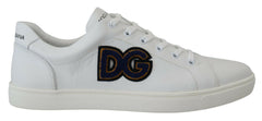 Dolce & Gabbana White Leather DG Logo Casual Sneakers Shoes -   -  Dolce & Gabbana.