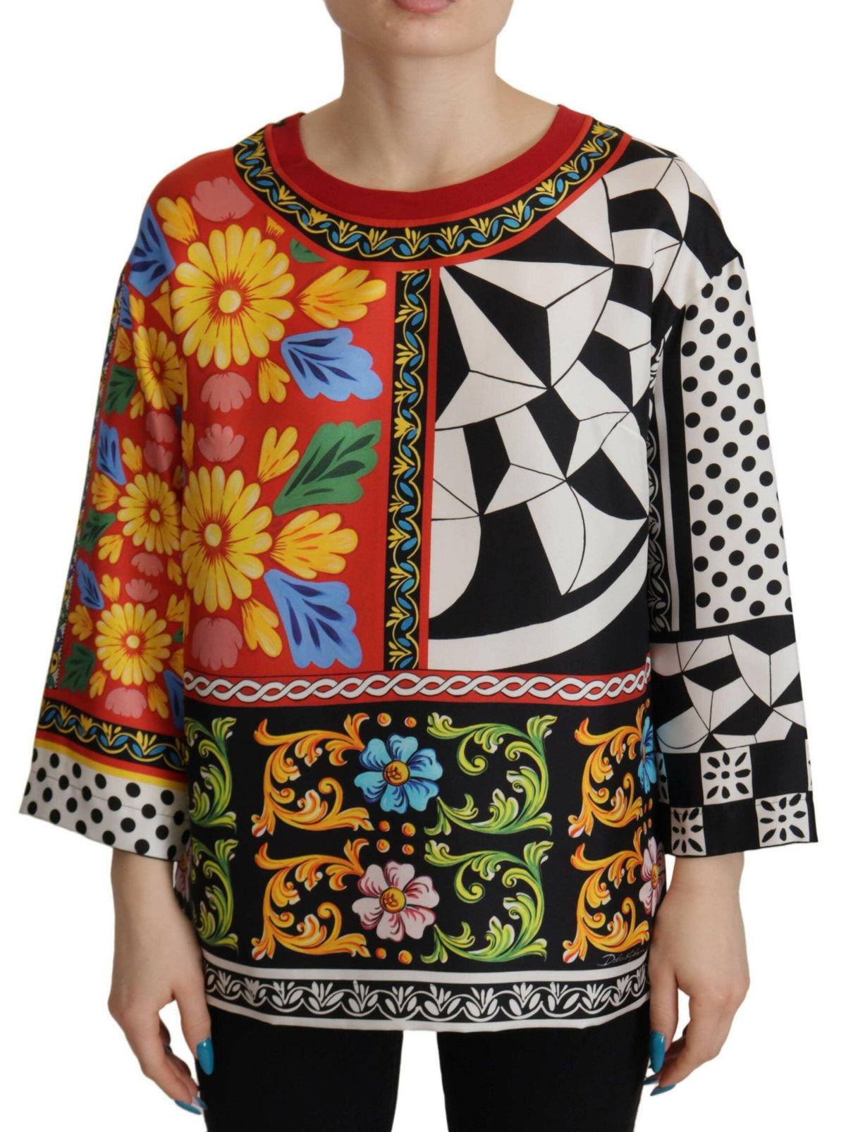 Dolce & Gabbana Multicolor Printed Baroque Loose Long Sleeve -   -  Dolce & Gabbana.