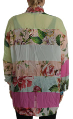 Dolce & Gabbana Multicolor  Floral Patchwork Design Ascot Collar Top Blouse -   -  Dolce & Gabbana.