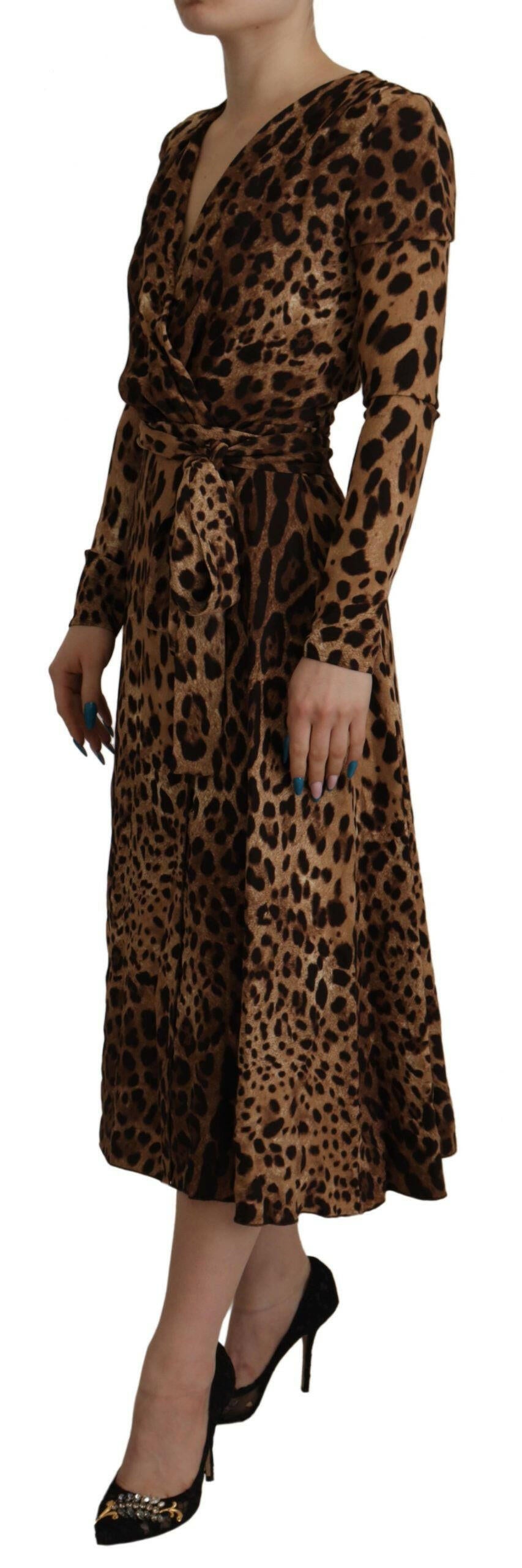 Dolce & Gabbana Brown Leopard Wrap A-line Maxi Viscose Dress -   -  Dolce & Gabbana. Dolce & Gabbana Brown Leopard Wrap A-line Maxi Viscose Dress -   -  Dolce & Gabbana.