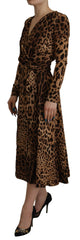 Dolce & Gabbana Brown Leopard Wrap A-line Maxi Viscose Dress -   -  Dolce & Gabbana.