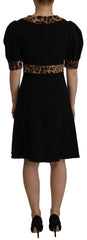 Dolce & Gabbana Black Leopard A-line Knee Length Dress -   -  Dolce & Gabbana.