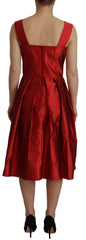 Dolce & Gabbana Red A-line Pleated Satin Silk Dress -   -  Dolce & Gabbana.