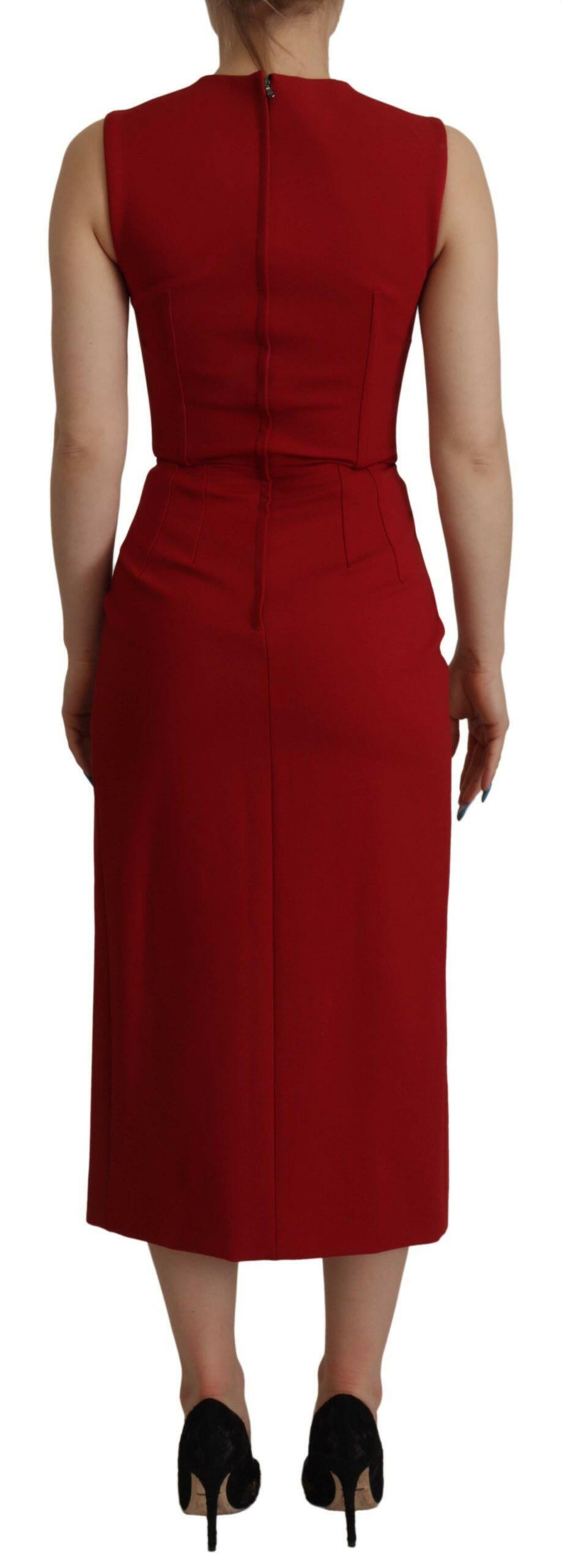 Dolce & Gabbana Red Sweetheart Neck Bodycon Midi Dress -   -  Dolce & Gabbana. Dolce & Gabbana Red Sweetheart Neck Bodycon Midi Dress -   -  Dolce & Gabbana.