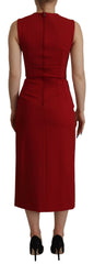 Dolce & Gabbana Red Sweetheart Neck Bodycon Midi Dress -   -  Dolce & Gabbana.