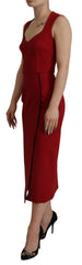Dolce & Gabbana Red Sweetheart Neck Bodycon Midi Dress -   -  Dolce & Gabbana.