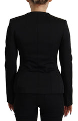 Dolce & Gabbana Black Slim Fit Long Sleeves Snap Jacket -   -  Dolce & Gabbana.