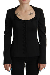 Dolce & Gabbana Black Slim Fit Long Sleeves Snap Jacket -   -  Dolce & Gabbana.
