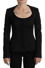 Dolce & Gabbana Black Slim Fit Long Sleeves Snap Jacket -   -  Dolce & Gabbana.