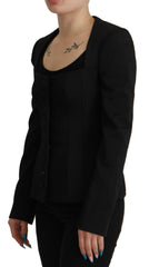 Dolce & Gabbana Black Slim Fit Long Sleeves Snap Jacket -   -  Dolce & Gabbana.