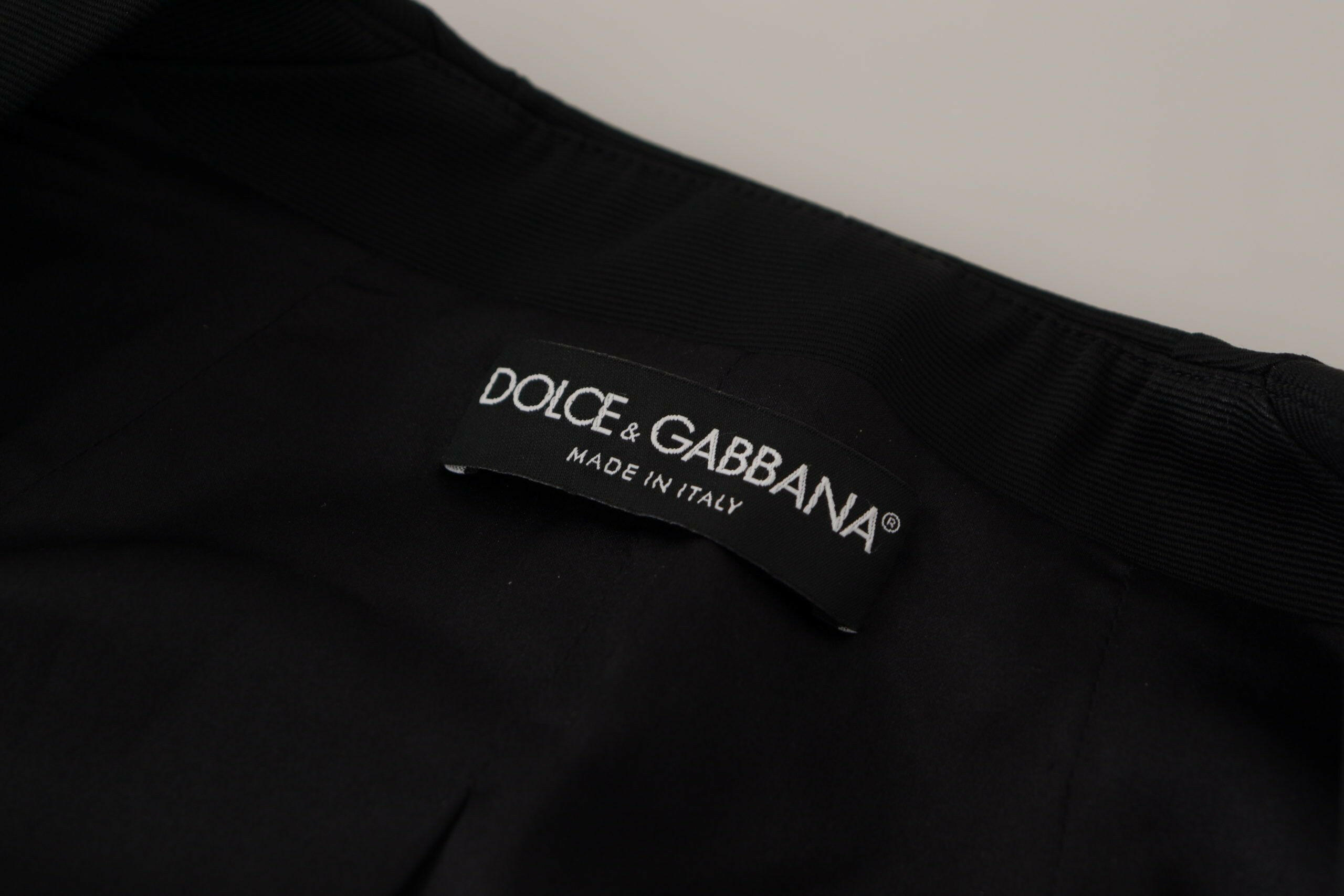 Dolce & Gabbana Black Slim Fit Long Sleeves Snap Jacket -   -  Dolce & Gabbana. Dolce & Gabbana Black Slim Fit Long Sleeves Snap Jacket -   -  Dolce & Gabbana.