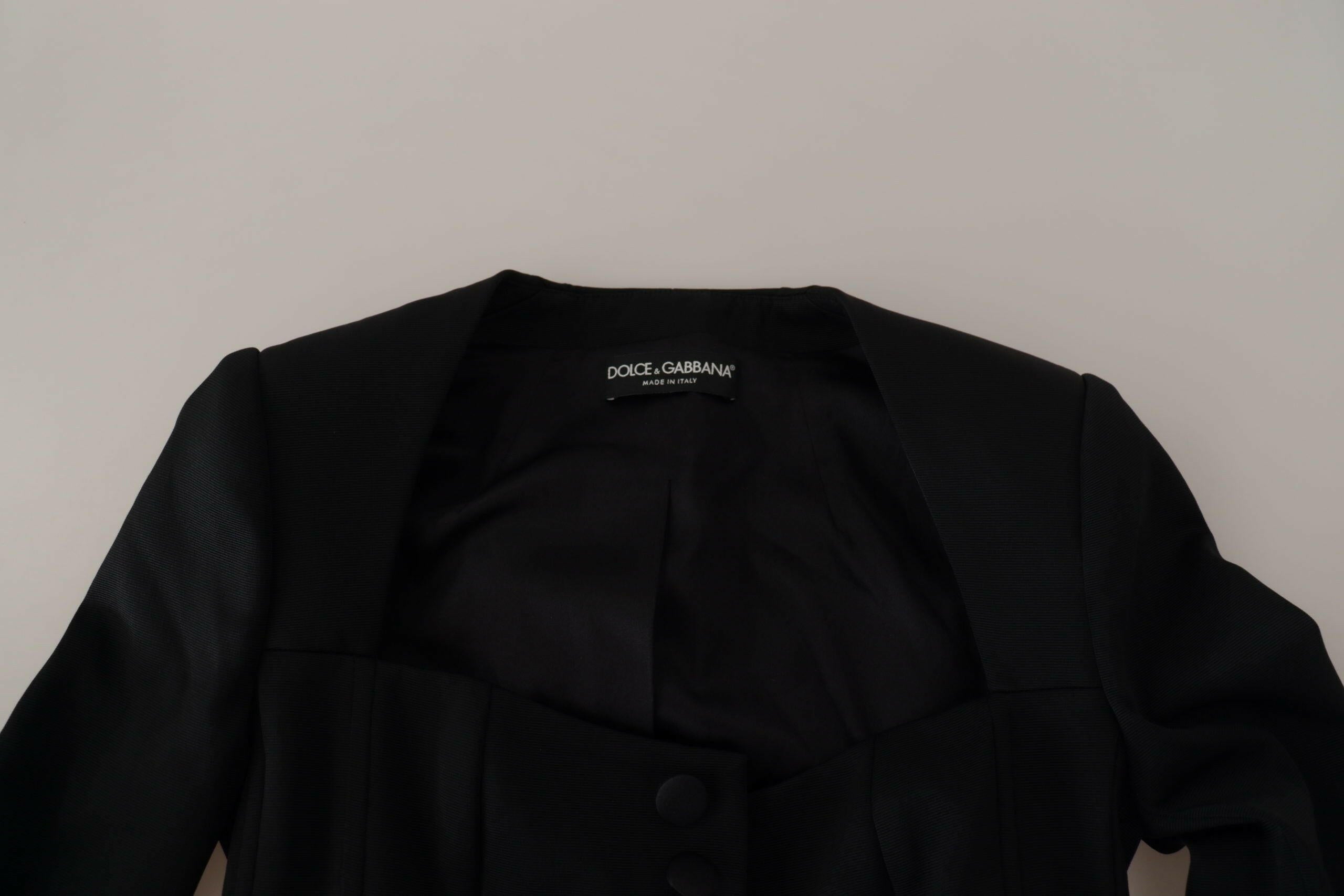 Dolce & Gabbana Black Slim Fit Long Sleeves Snap Jacket -   -  Dolce & Gabbana. Dolce & Gabbana Black Slim Fit Long Sleeves Snap Jacket -   -  Dolce & Gabbana.