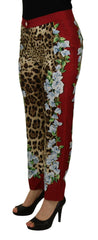 Dolce & Gabbana Multicolor Leopard Flora Printed Mid Waist Trouser Pants -   -  Dolce & Gabbana.