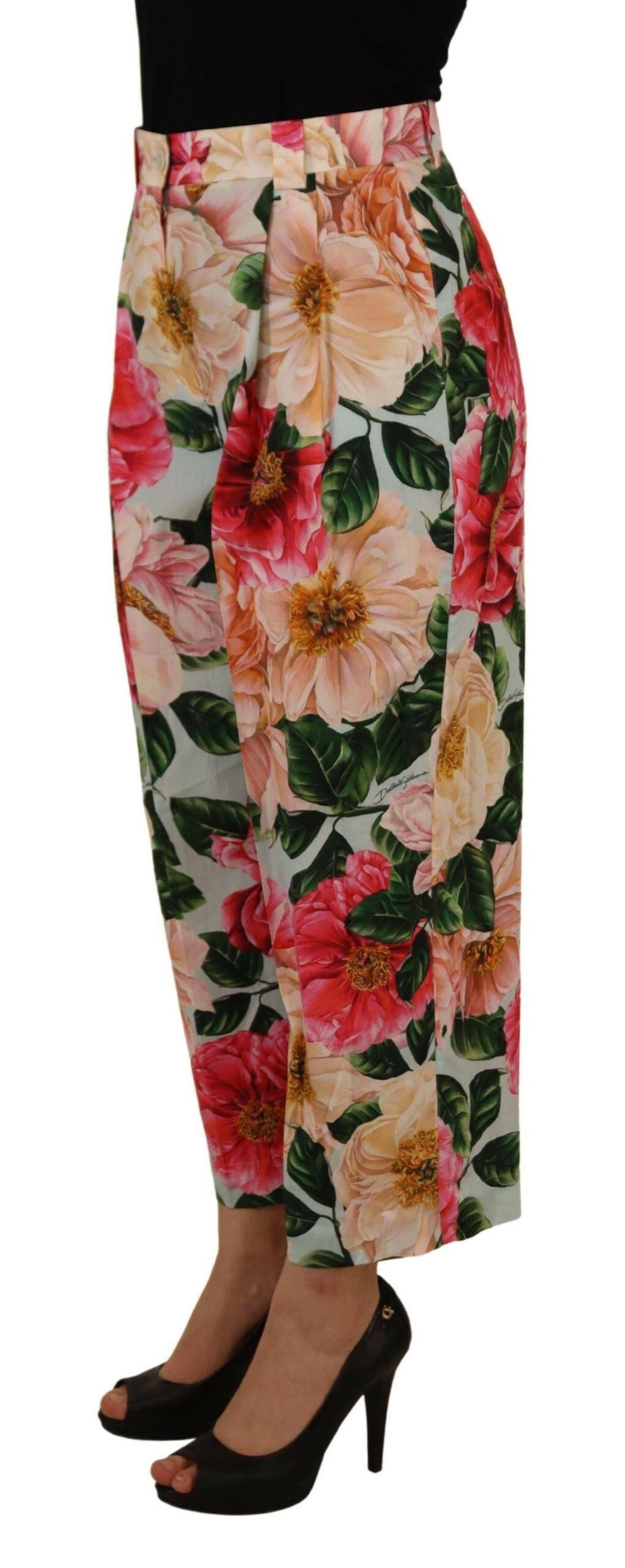 Dolce & Gabbana Multicolor Flora Printed High Waist Cropped Trouser Pants -   -  Dolce & Gabbana. Dolce & Gabbana Multicolor Flora Printed High Waist Cropped Trouser Pants -   -  Dolce & Gabbana.