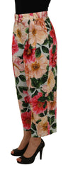 Dolce & Gabbana Multicolor Flora Printed High Waist Cropped Trouser Pants -   -  Dolce & Gabbana.