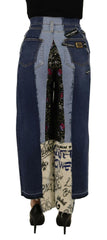 Dolce & Gabbana Multicolor Patchwork DG Fashion Wide Leg Denim Pant -   -  Dolce & Gabbana.
