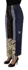 Dolce & Gabbana Multicolor Patchwork DG Fashion Wide Leg Denim Pant -   -  Dolce & Gabbana.