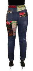 Dolce & Gabbana Blue Patchwork High Waist Denim Jeans -   -  Dolce & Gabbana.