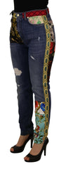 Dolce & Gabbana Blue Patchwork High Waist Denim Jeans -   -  Dolce & Gabbana.