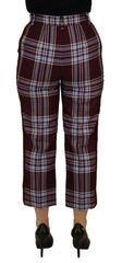 Dolce & Gabbana Gray Checked High Waist Cropped Trouser Pants -   -  Dolce & Gabbana.