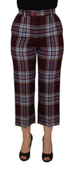 Dolce & Gabbana Gray Checked High Waist Cropped Trouser Pants -   -  Dolce & Gabbana.