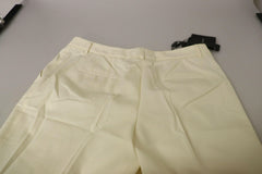 Dolce & Gabbana Ivory High Waist Cropped Folded Hem Trousers Pants -   -  Dolce & Gabbana.