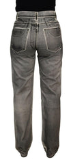 Dolce & Gabbana Grey Washed High Waist Denim Pants Cotton Jeans -   -  Dolce & Gabbana.
