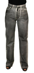 Dolce & Gabbana Grey Washed High Waist Denim Pants Cotton Jeans -   -  Dolce & Gabbana.