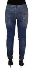 Dolce & Gabbana Blue Washed Cotton Skinny Low Waist Denim Jeans -   -  Dolce & Gabbana.