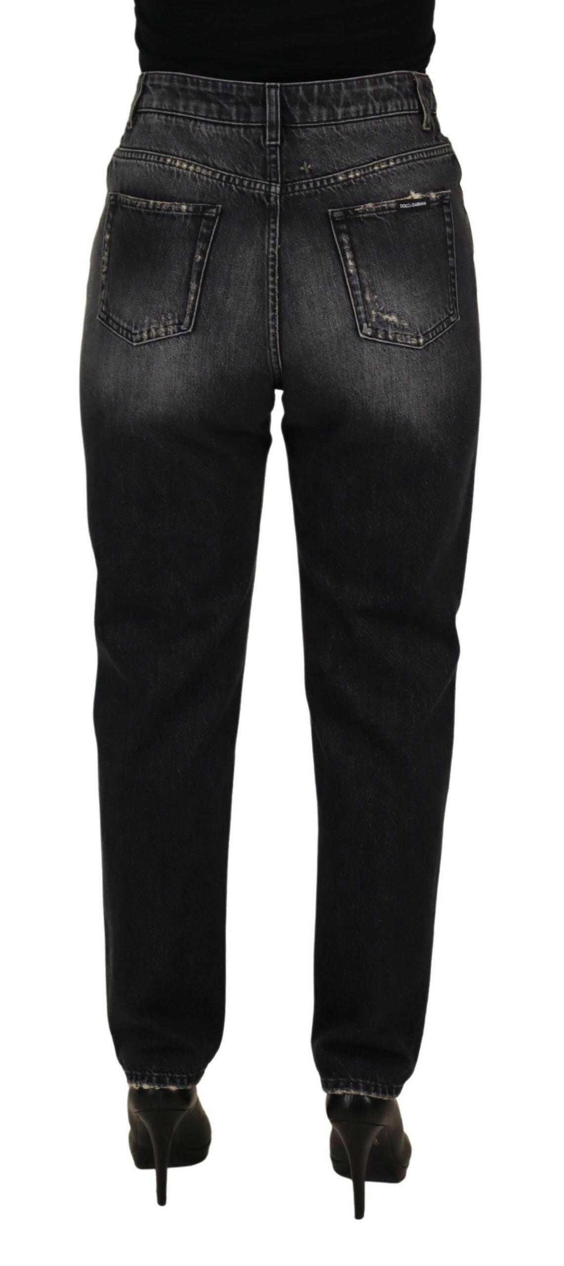 Dolce & Gabbana Black Washed Tattered High Waist Denim Jeans -   -  Dolce & Gabbana. Dolce & Gabbana Black Washed Tattered High Waist Denim Jeans -   -  Dolce & Gabbana.