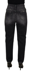 Dolce & Gabbana Black Washed Tattered High Waist Denim Jeans -   -  Dolce & Gabbana.