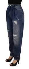 Dolce & Gabbana Blue Washed High Waist Loose Fit Pants -   -  Dolce & Gabbana.