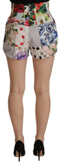 Dolce & Gabbana Multicolor Patchwork High Waist Cotton Shorts -   -  Dolce & Gabbana.