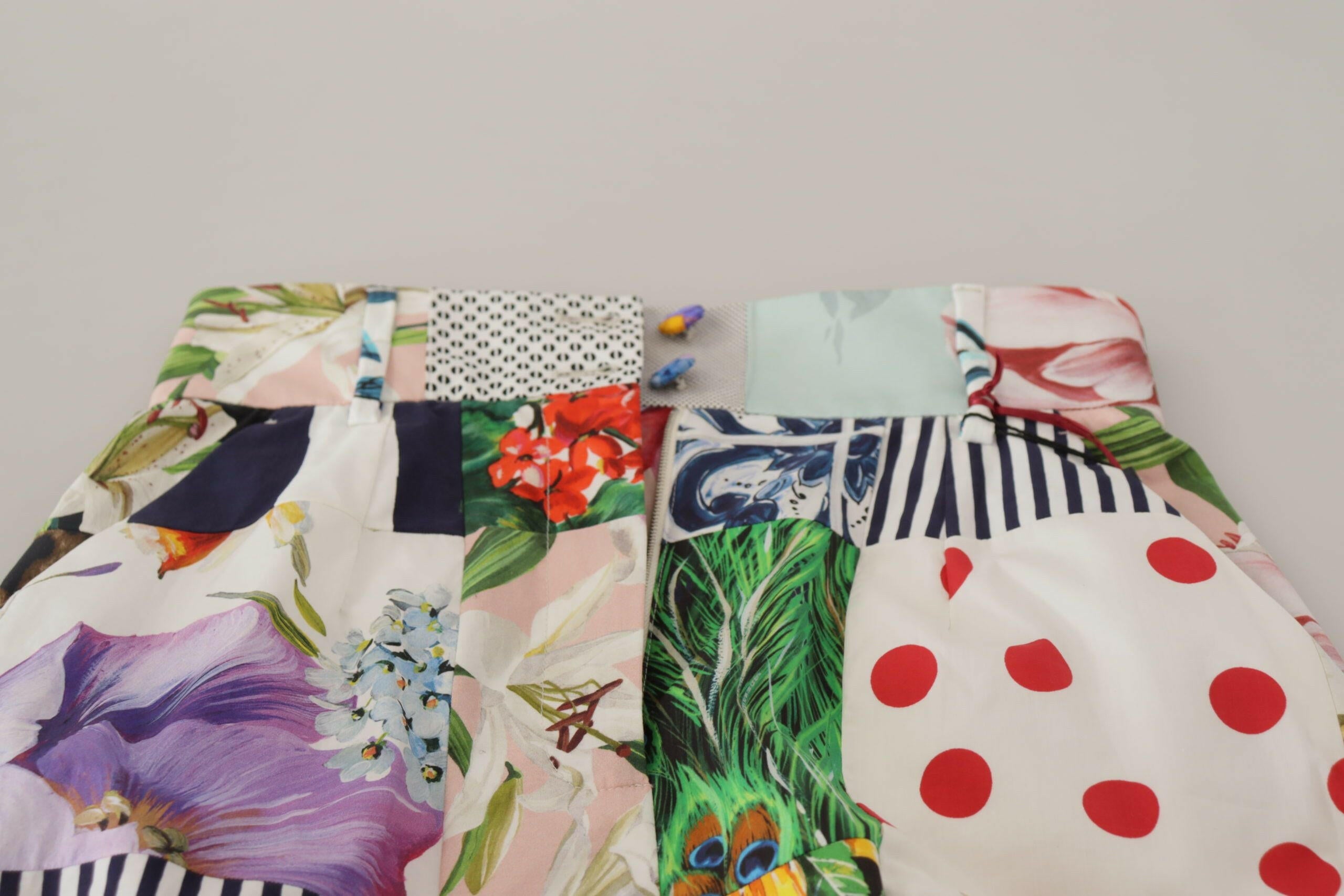 Dolce & Gabbana Multicolor Patchwork High Waist Cotton Shorts -   -  Dolce & Gabbana. Dolce & Gabbana Multicolor Patchwork High Waist Cotton Shorts -   -  Dolce & Gabbana.